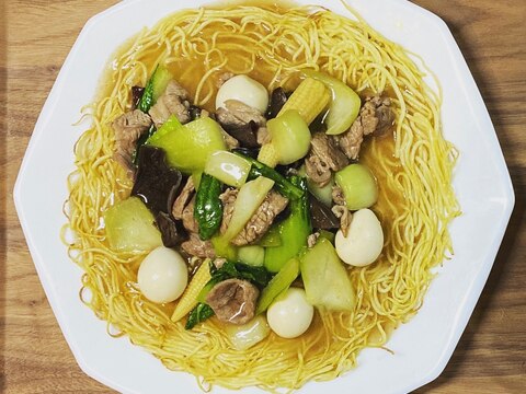 低糖質！糖質0麺で作る、五目あんかけ焼きそば！